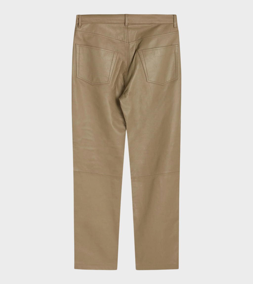 Loose Jeans Leather Khaki