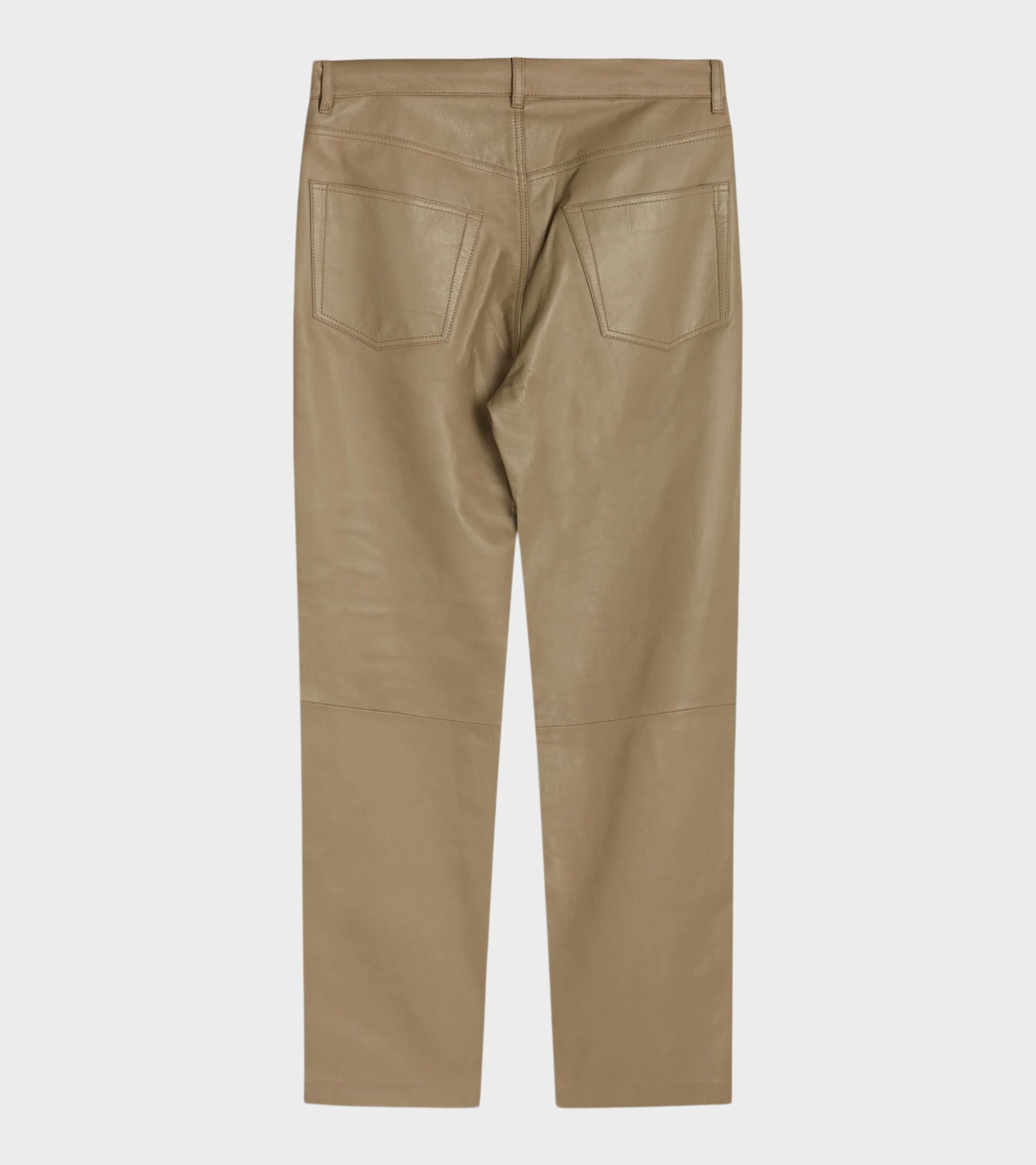 Loose Jeans Leather Khaki