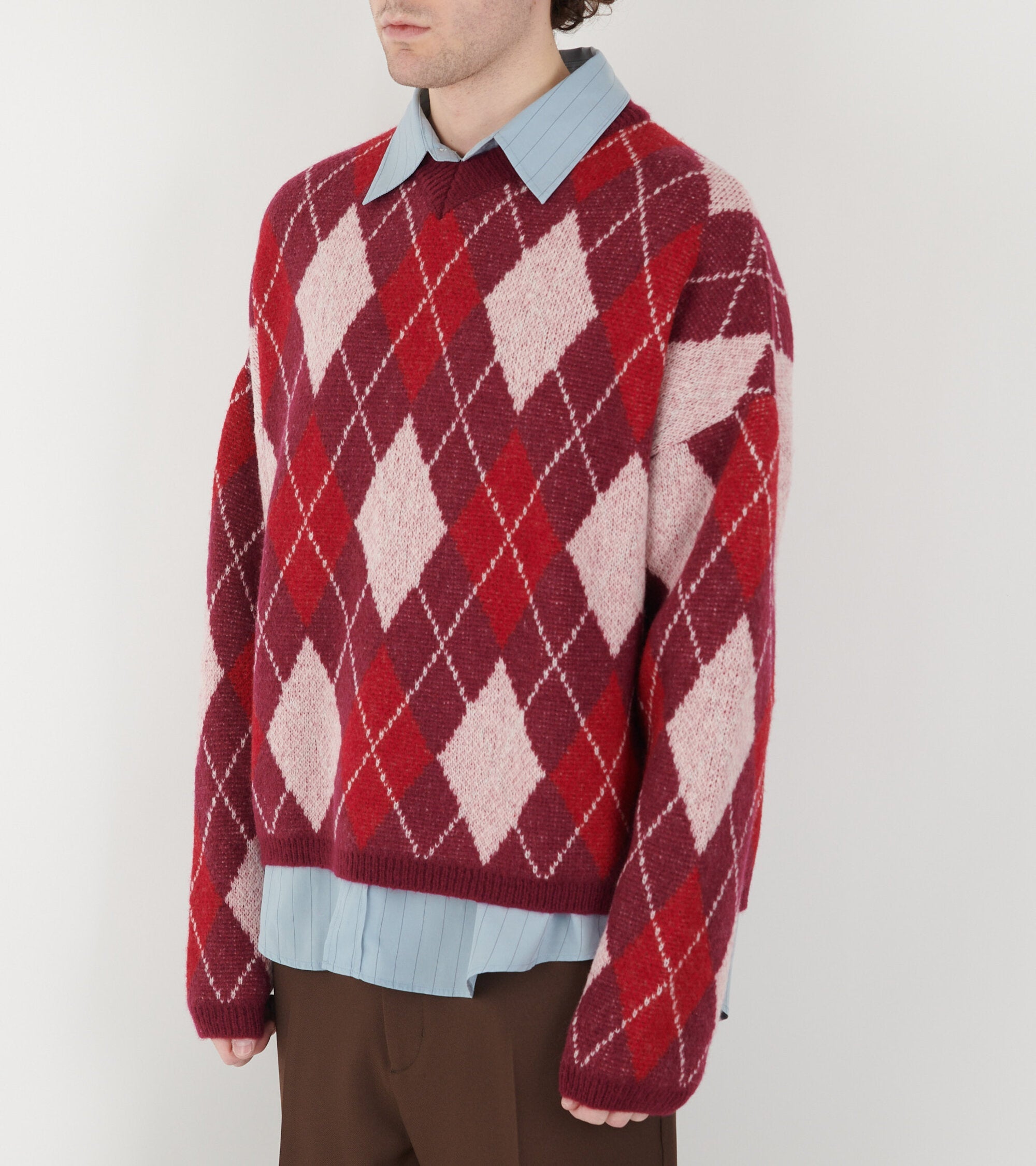 Gyle Knitted V-neck Sweater Pink/Red