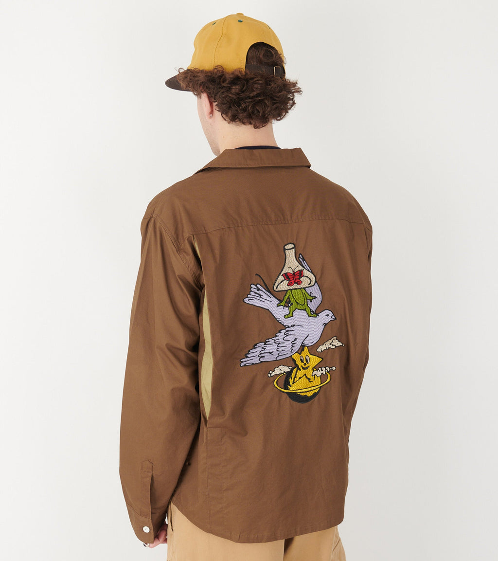 Poplin Camp Collar Shirt Chocolate