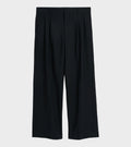 Wide Pleated Trousers Black