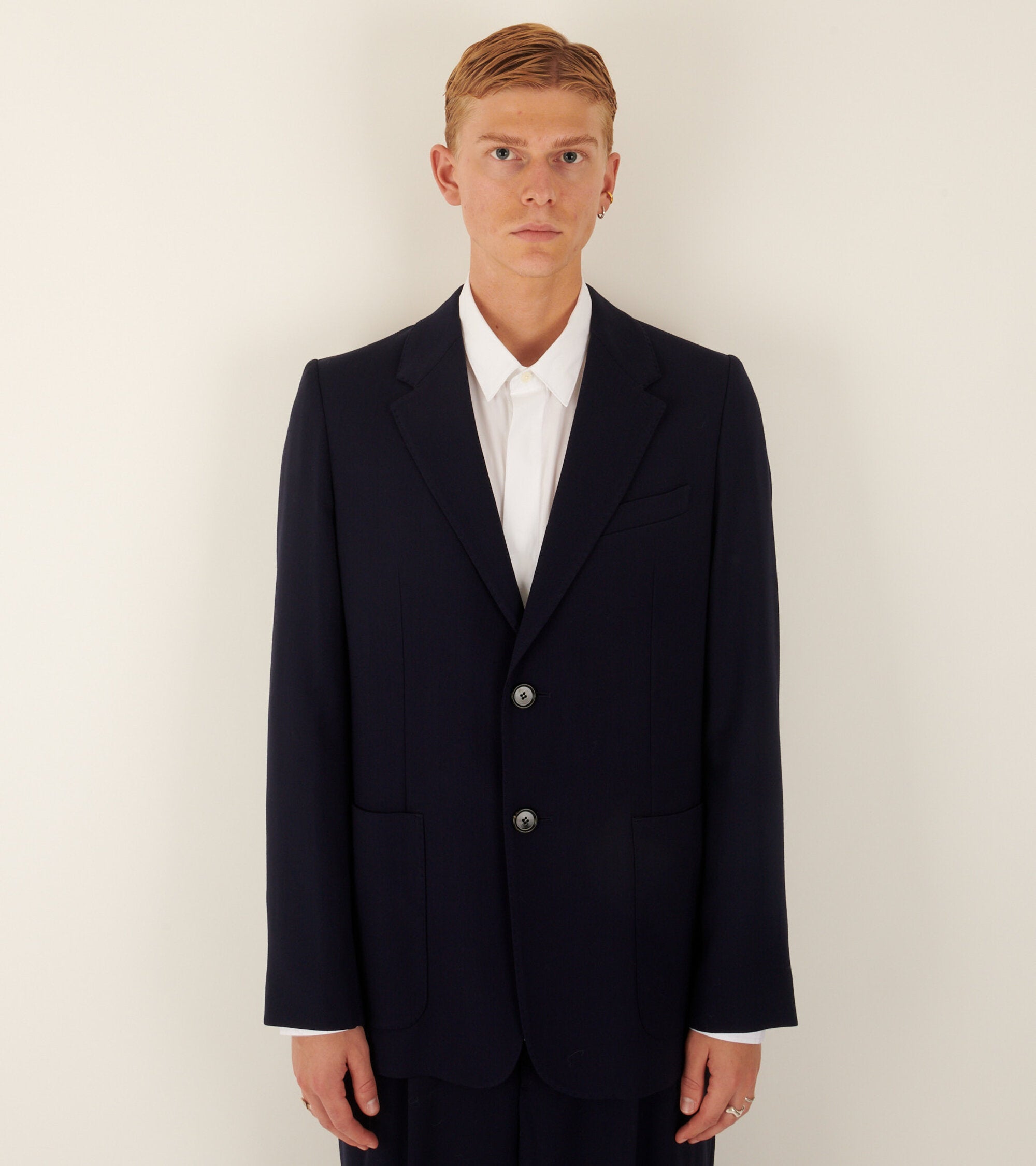 Two Buttons Jacket Night Blue