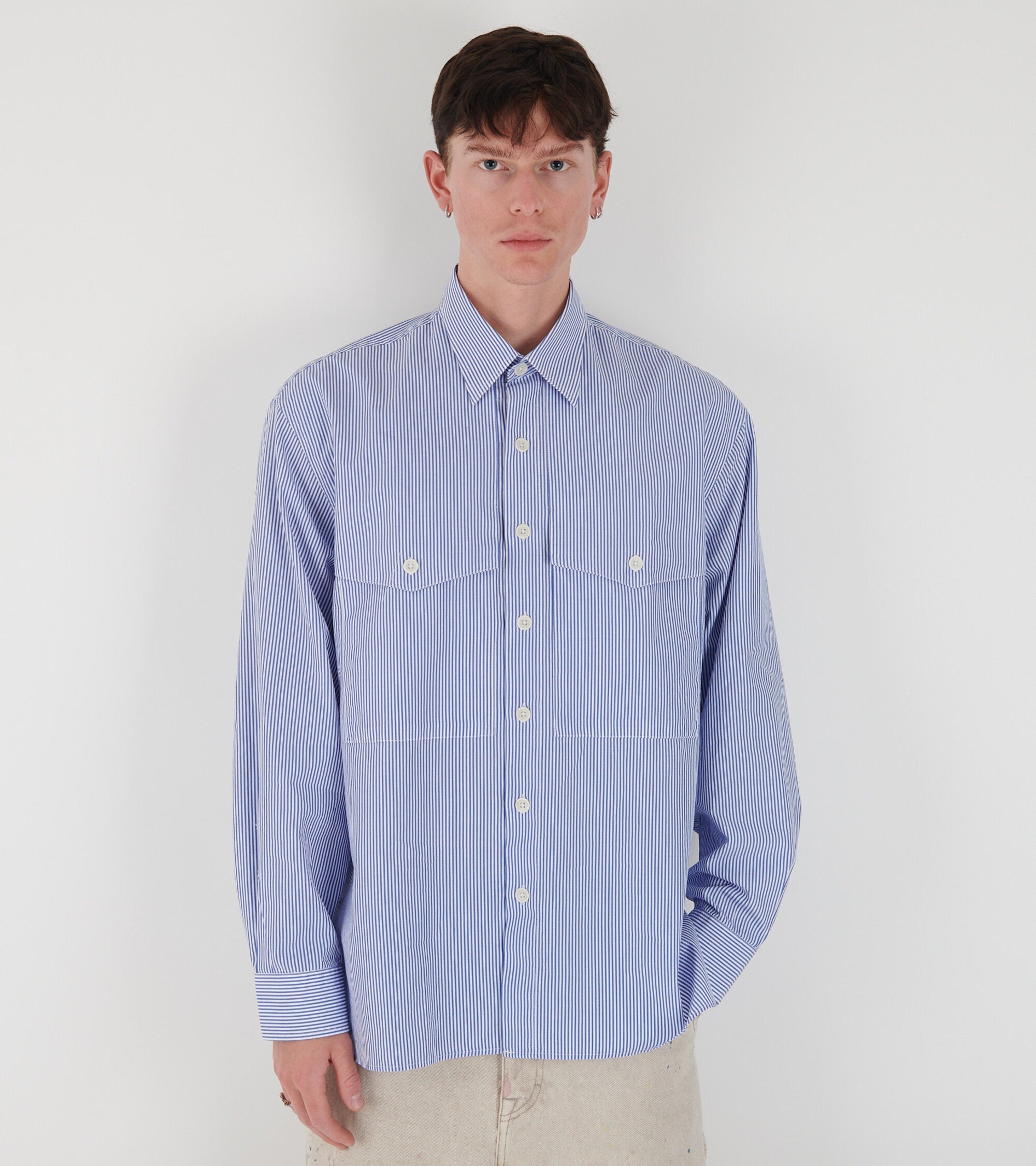 Dr. X Adams Note Shirt Blue Stripe