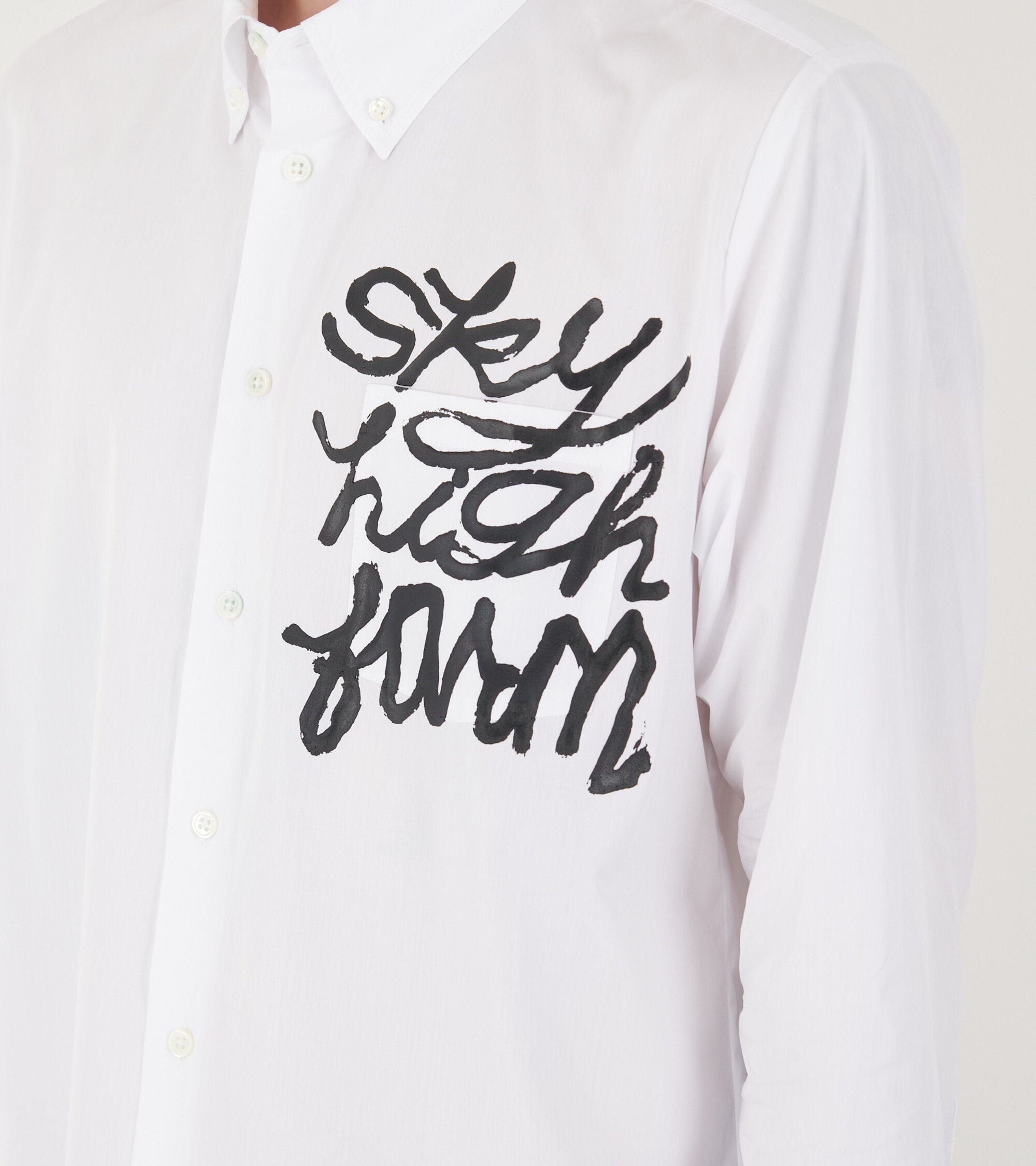 Overprint Button Down Shirt White