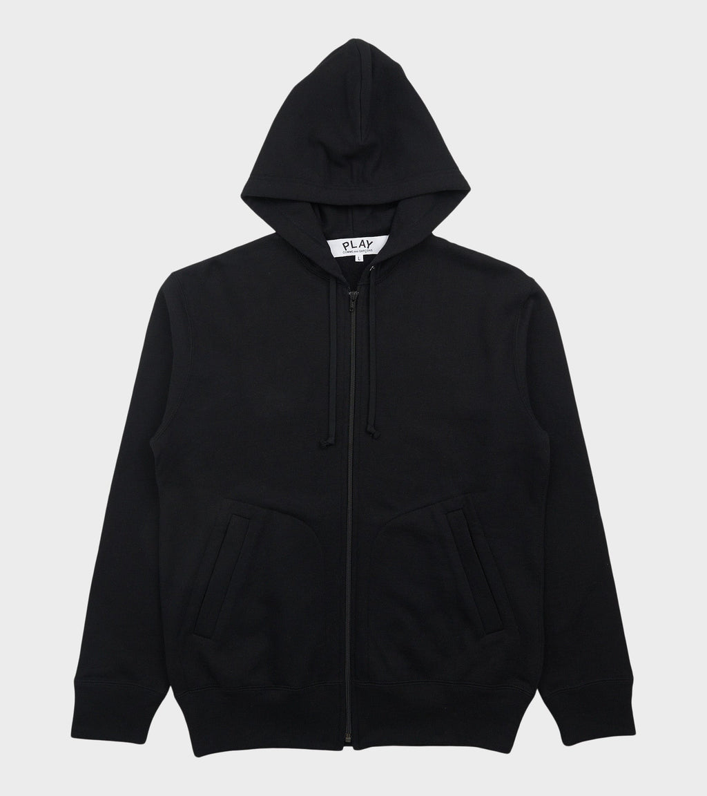 U Backside Red Heart Hoodie Black