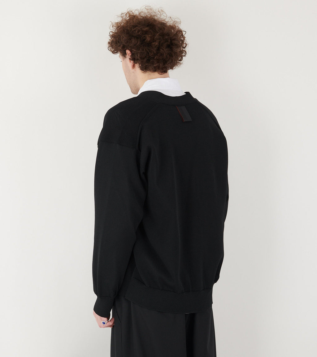 Zip Button Cardigan Black