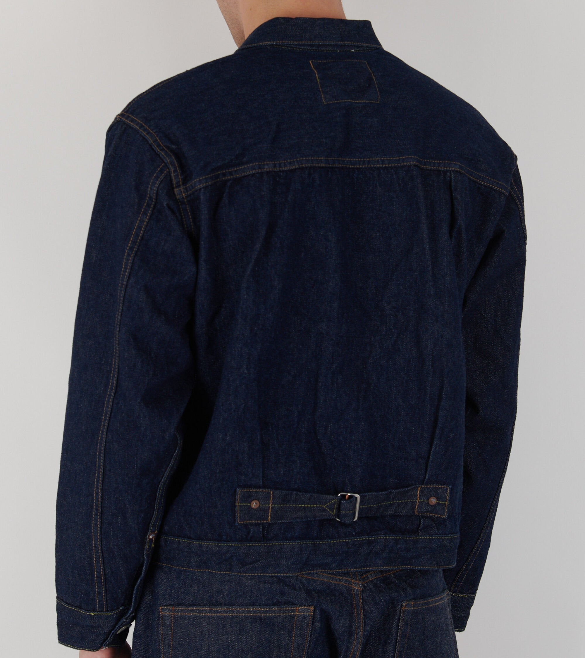 40's Pleated Front Shirt Dark Denim Blue