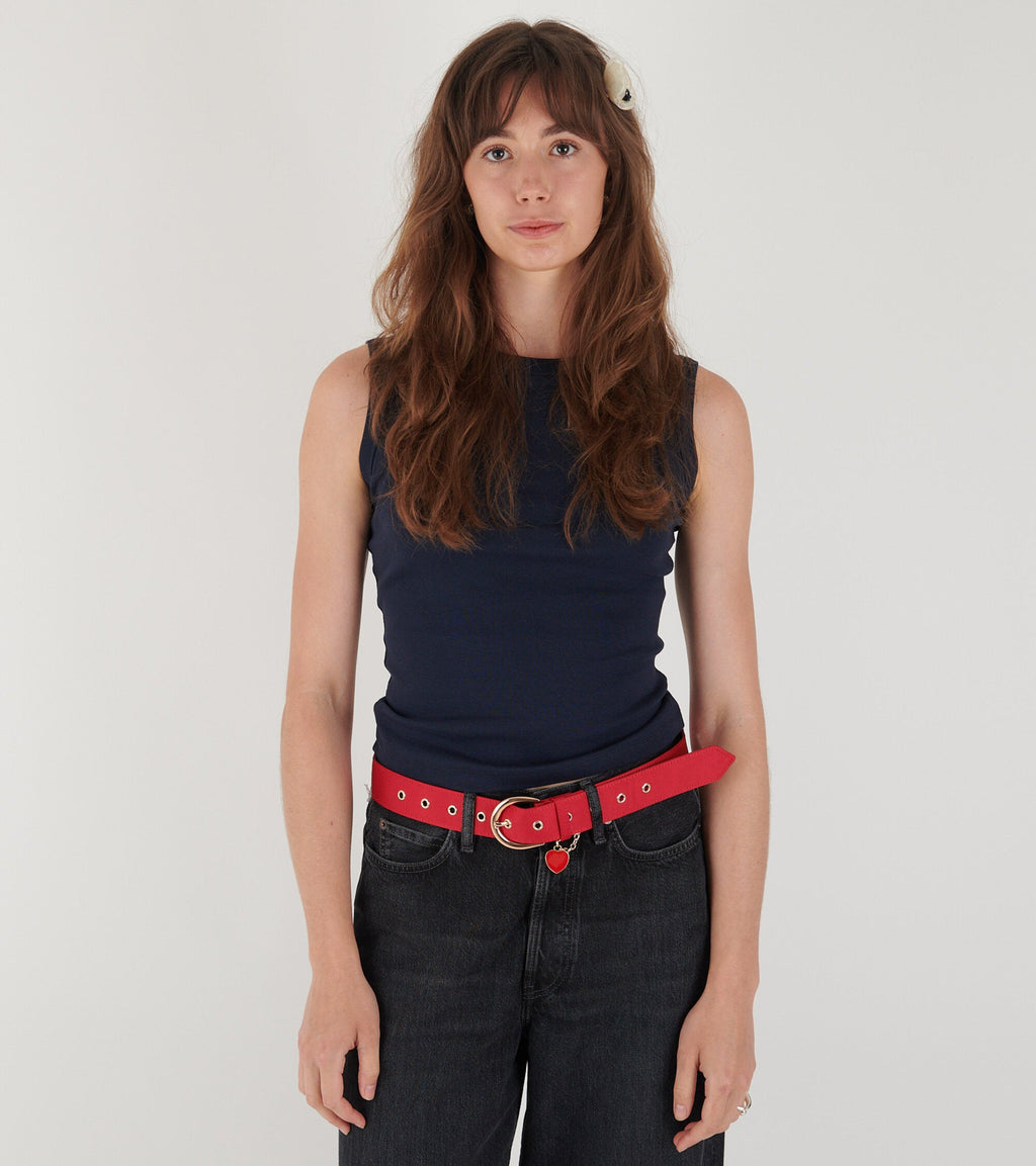 Snoopy Belt Bright Red