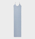 101 Strap Rib Dress Light Blue/Ecru