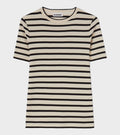 Striped S/S Crew Neck T-shirt Off-white/Black