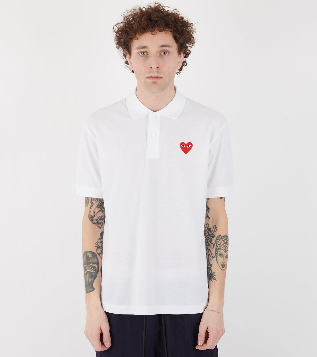 U Red Heart S/S Polo White