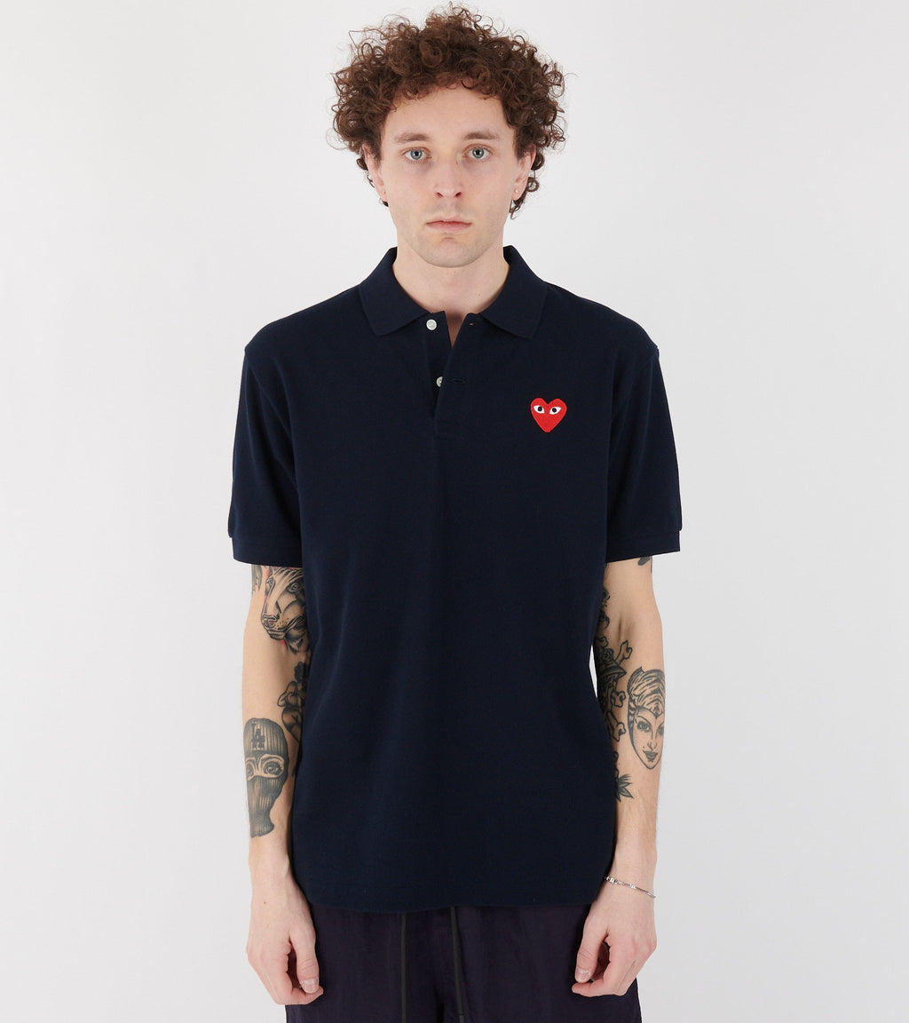 U Red Heart S/S Polo Navy