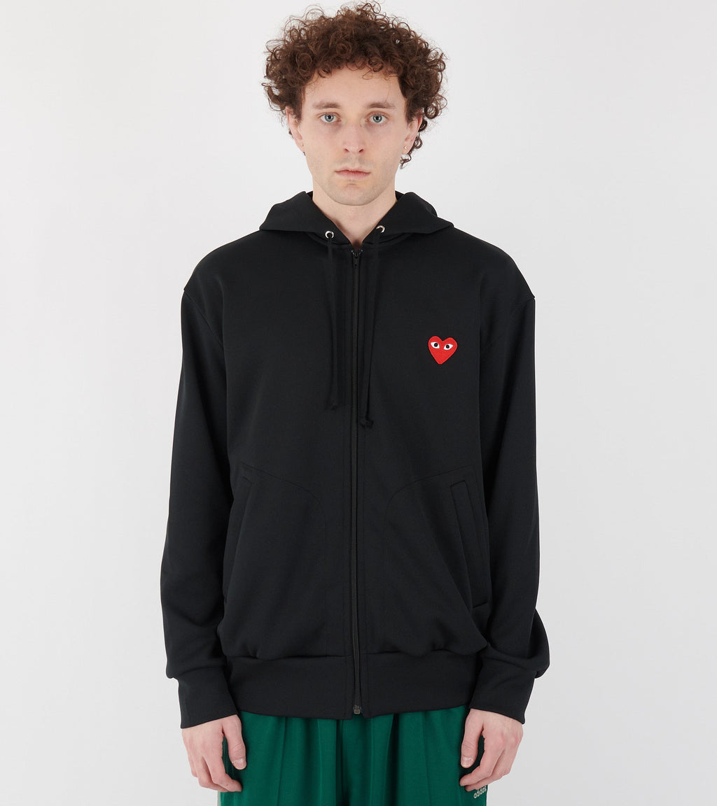 U Red Heart Zip Hoodie Black