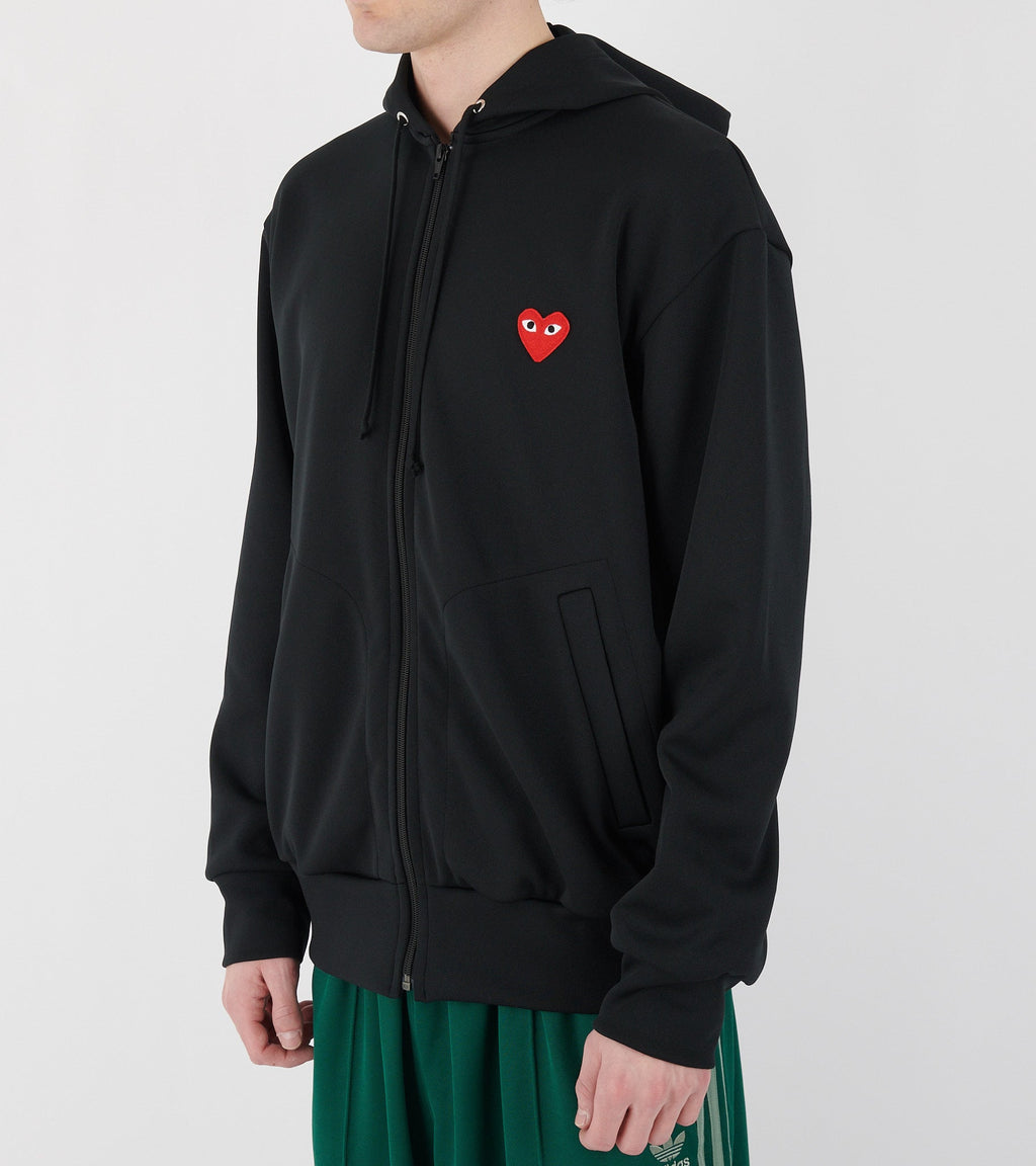 U Red Heart Zip Hoodie Black