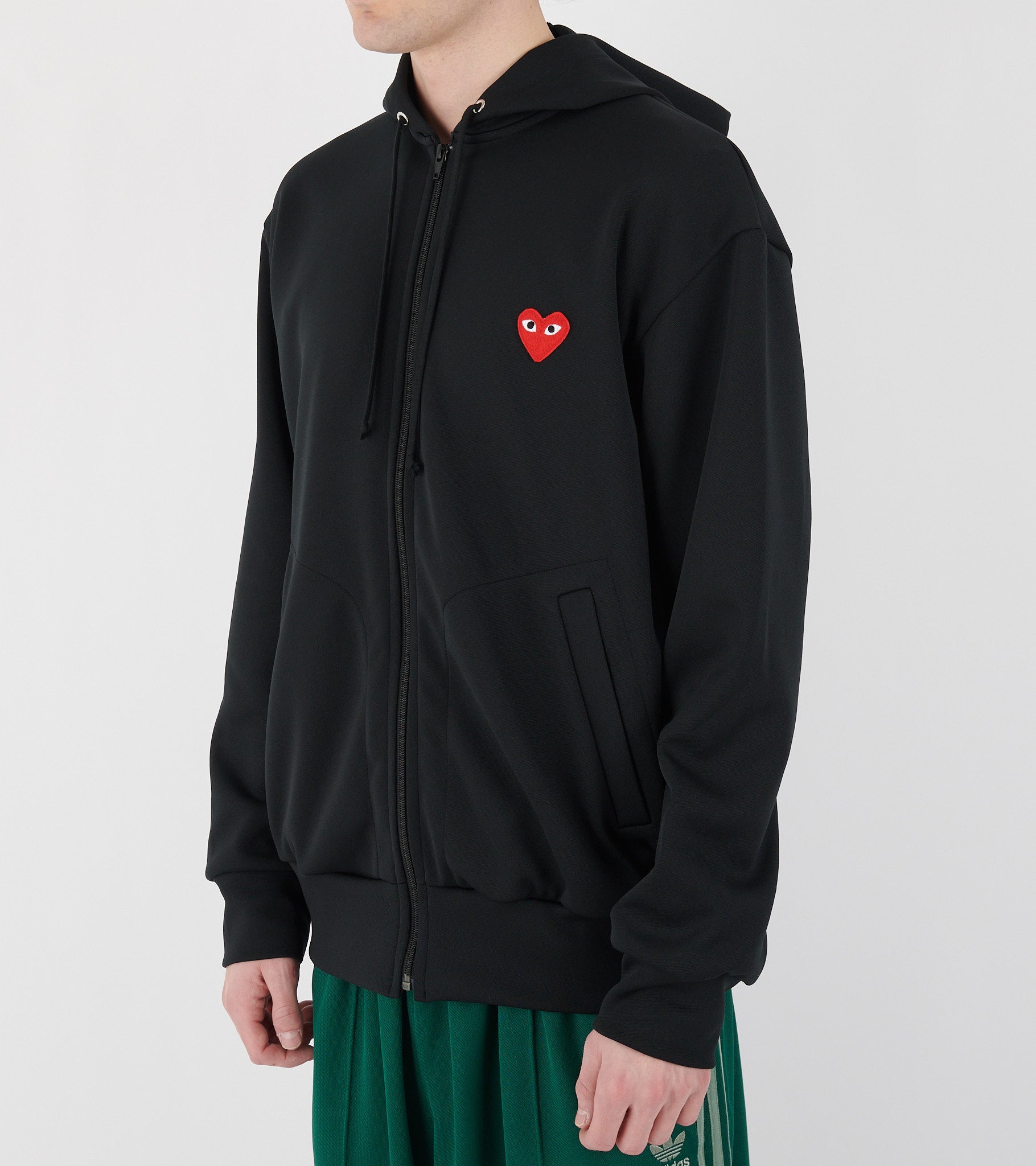 U Red Heart Zip Hoodie Black