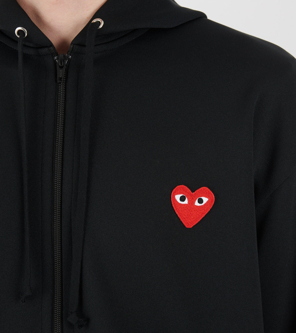 U Red Heart Zip Hoodie Black
