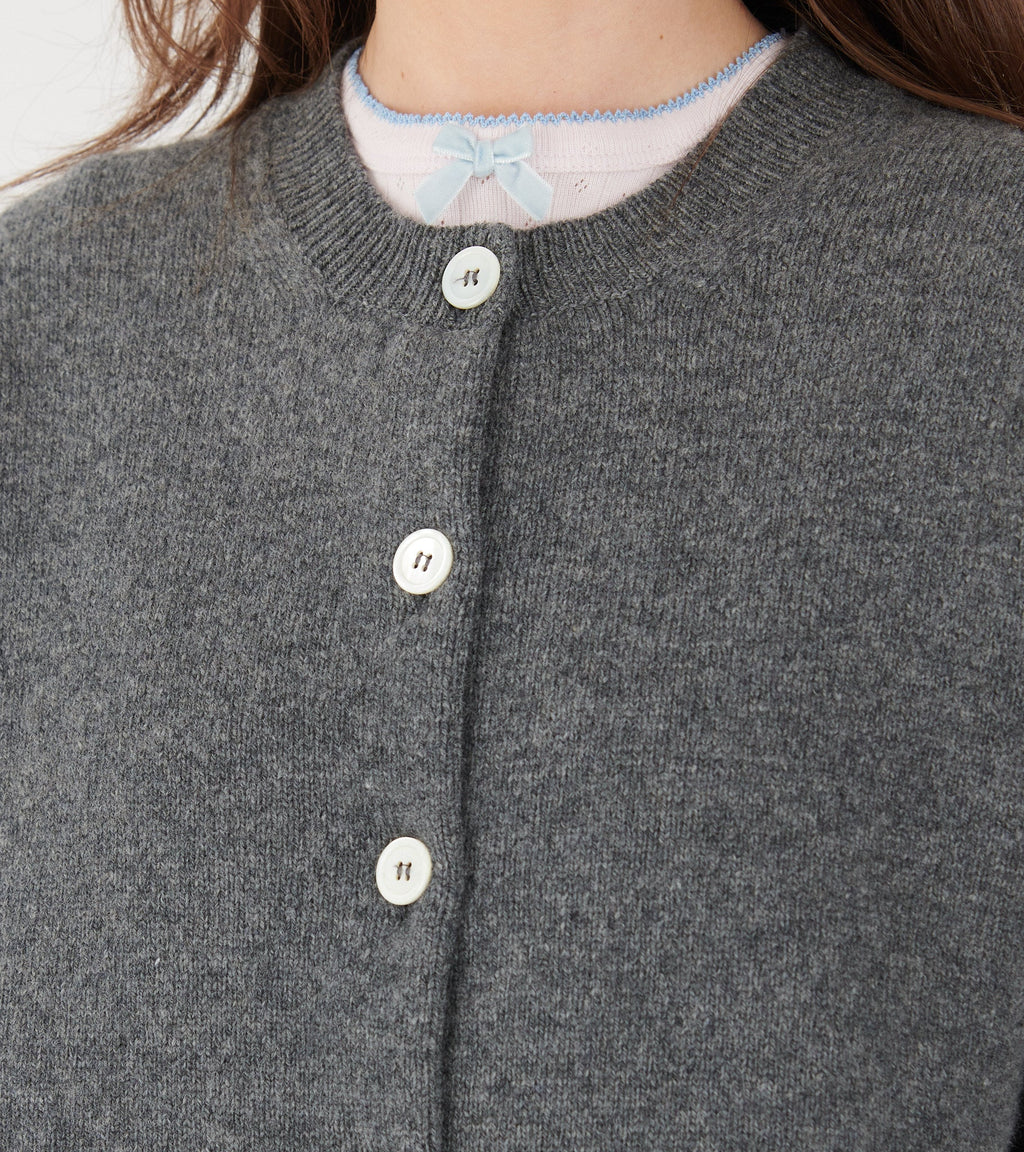 Ada Crewneck Cardigan Derby Grey