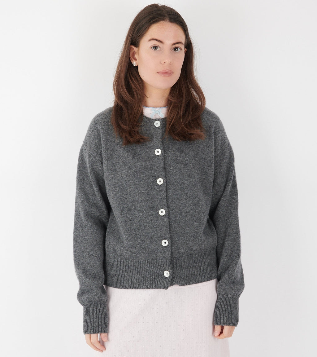 Ada Crewneck Cardigan Derby Grey