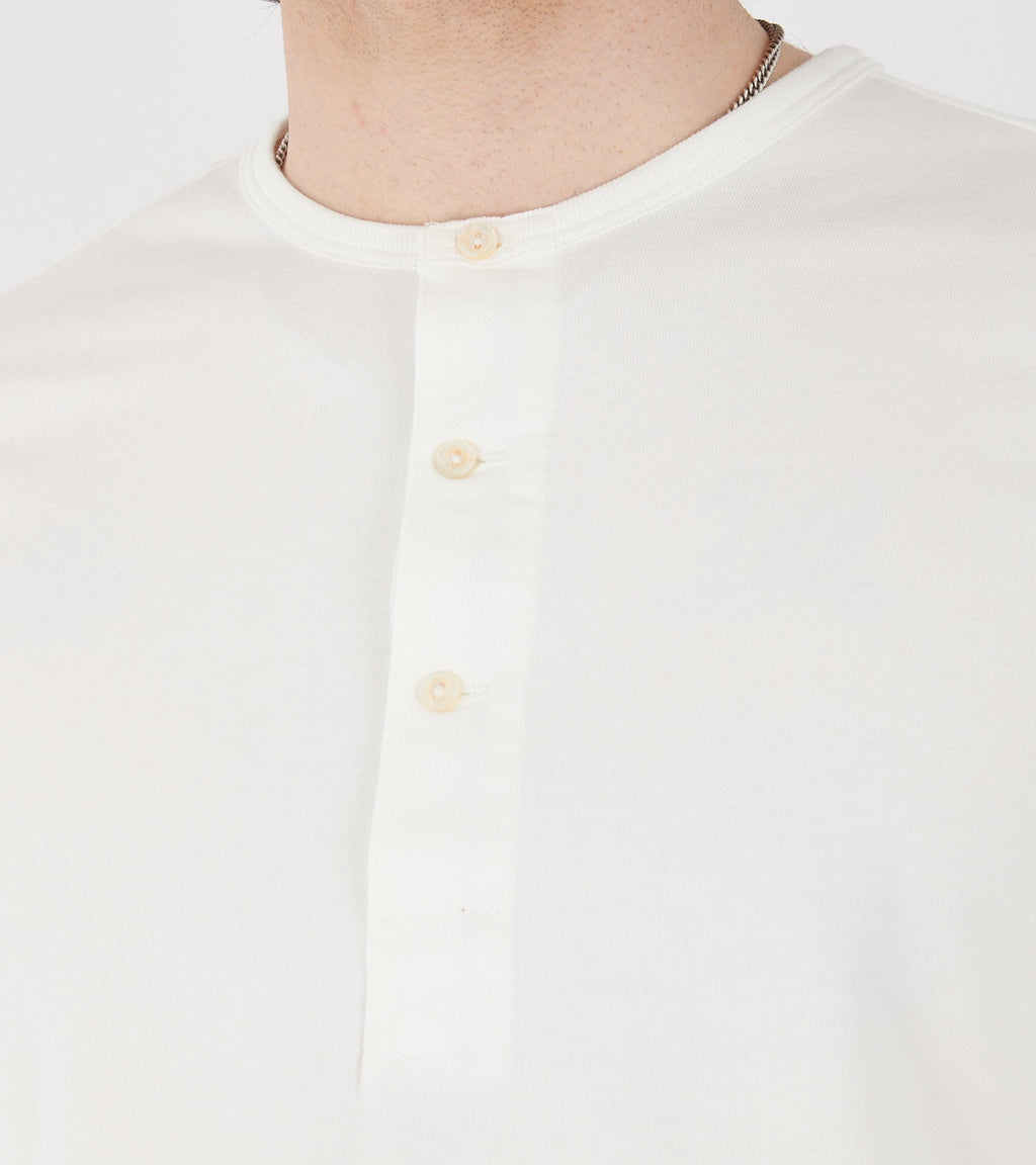 206 Men's Loopwheeled Henley Shirt White