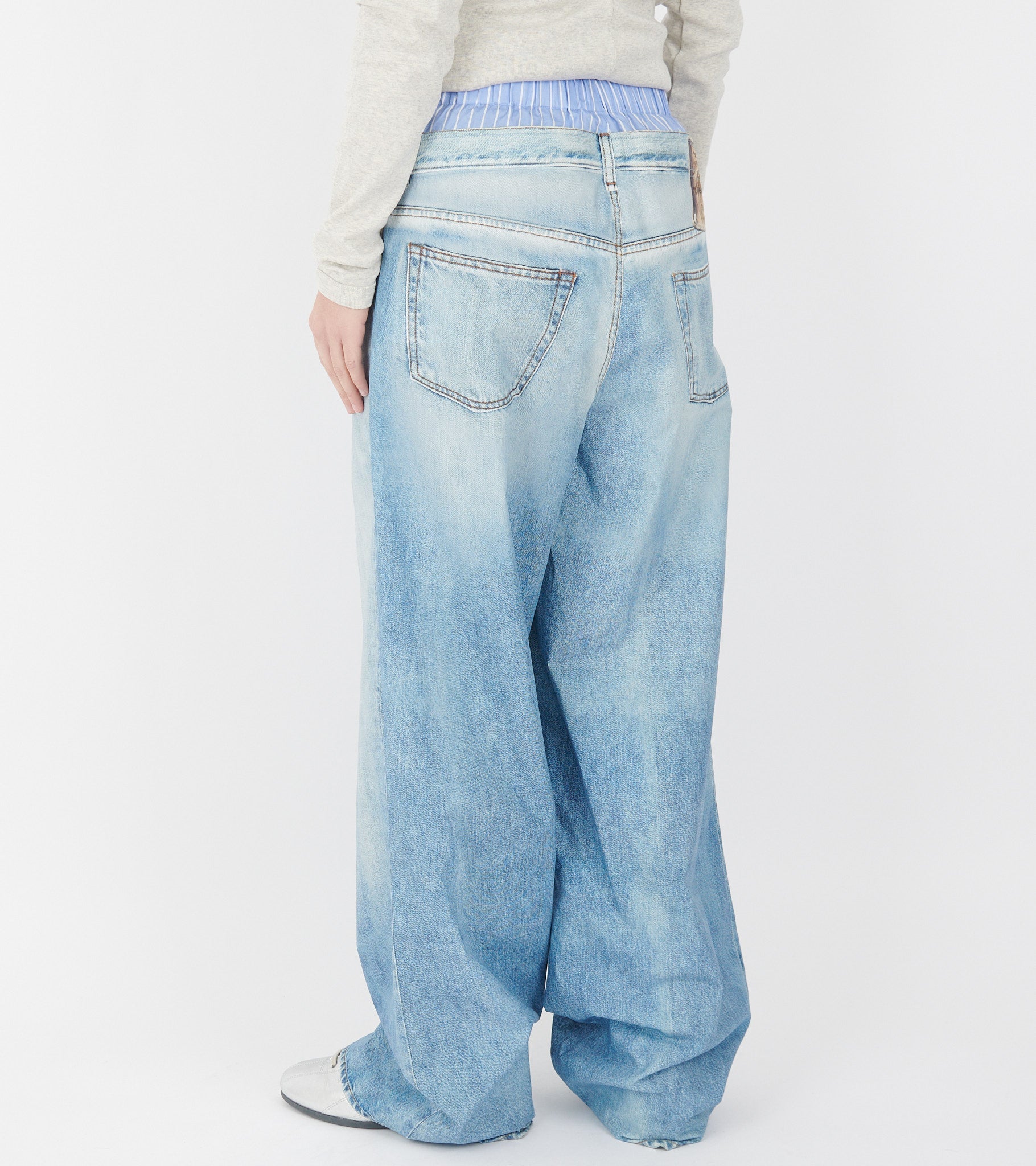 Printed Trousers Light Blue