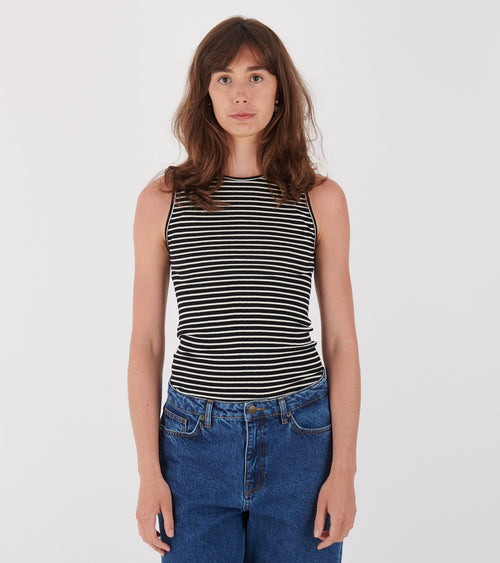 101 Tank Top Black/Ecru