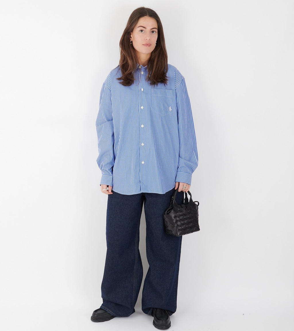 Oversized Shirt Blue Striped