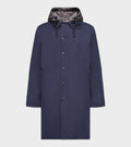 Kervoyal Hooded Long Down Parka Coat Navy Blue
