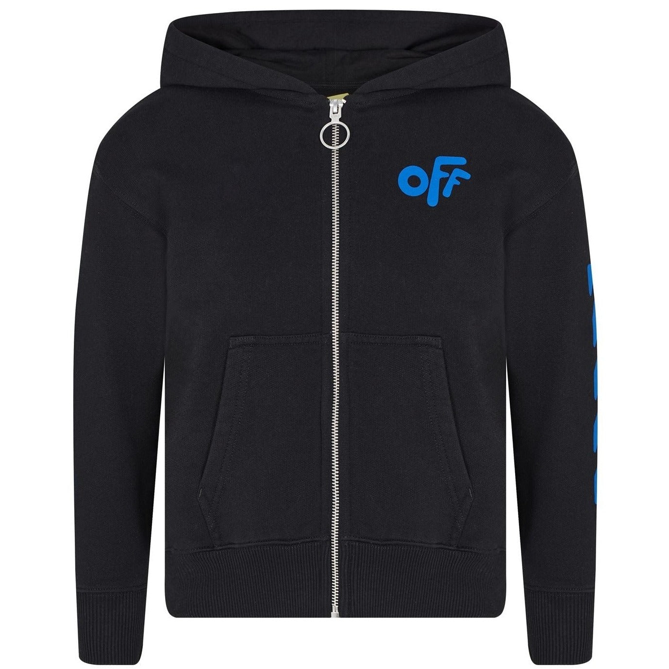Kids Off-White Logo Printed Zipped Hoodie