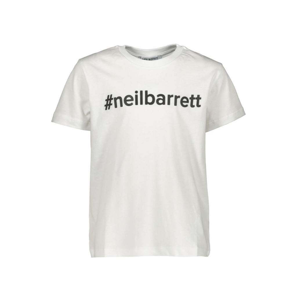 Kids Neil Barrett White Hashtag Tee