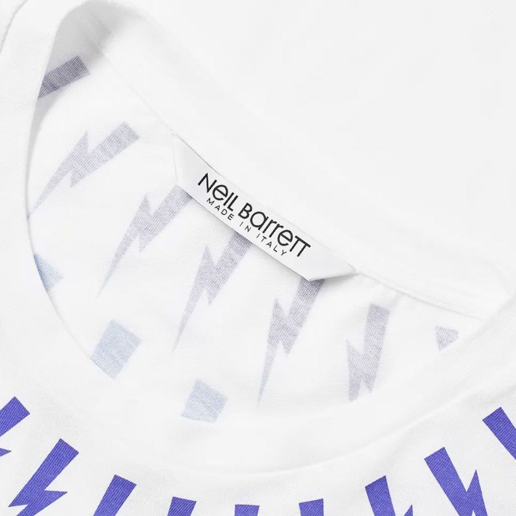Neil Barrett White Rainbow Bolt T-Shirt