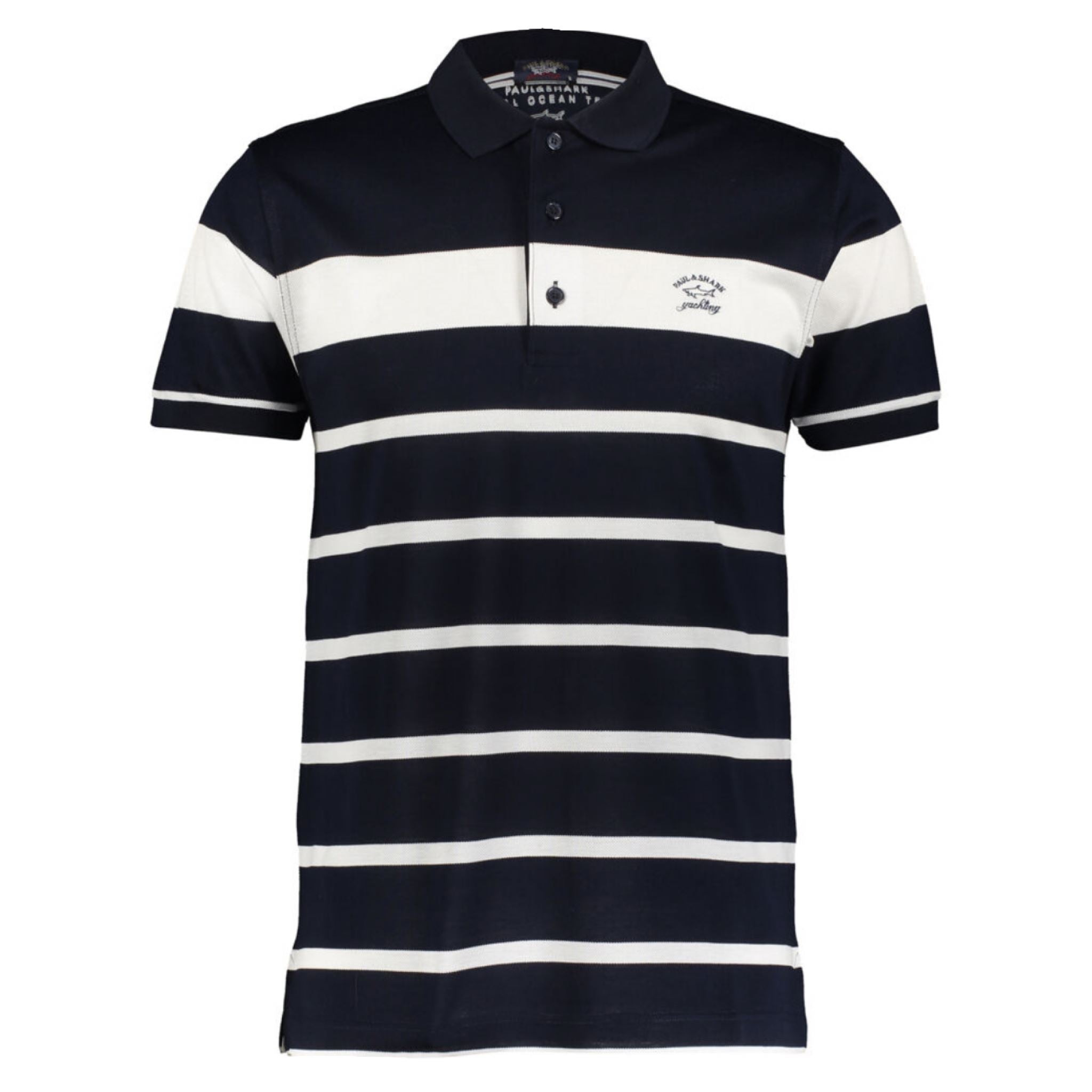 Paul & Shark Navy & White Striped Polo