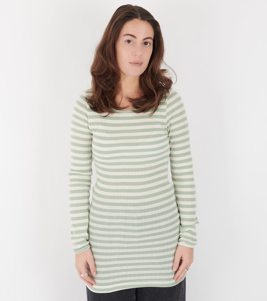 101 Rib Extra Broadway Stone Green/Ecru