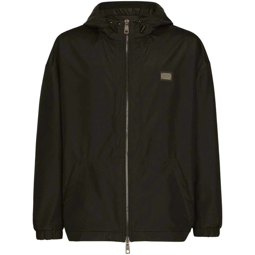Dolce & Gabbana Black Plaque Windbreaker