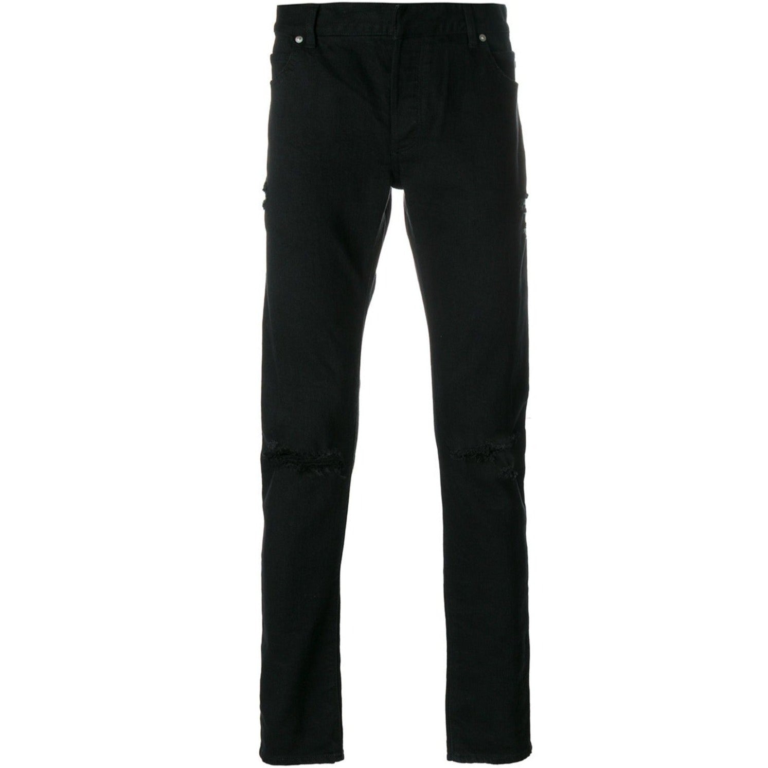 Balmain Slim Fit Ripped Black Jeans