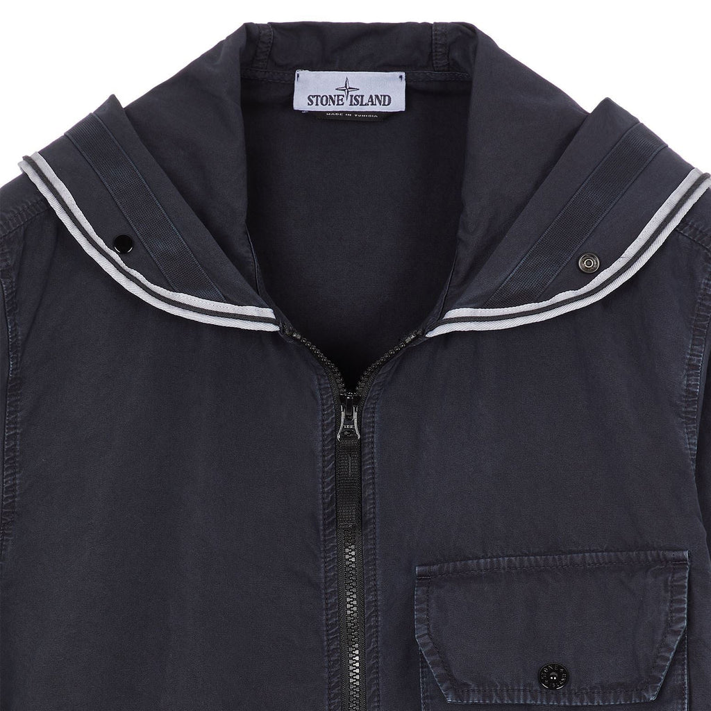 Stone Island Navy Hooded Overshirt