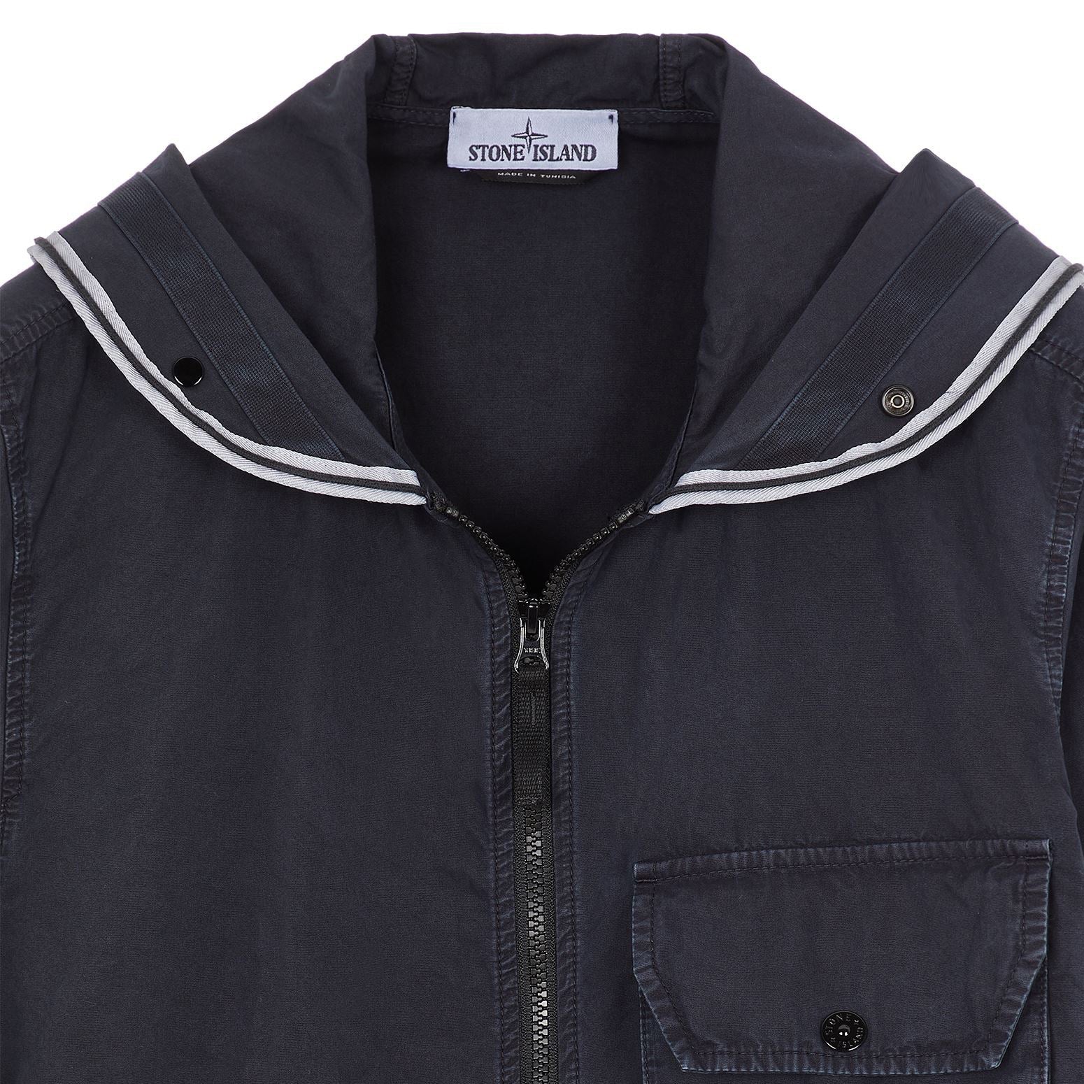 Stone Island Navy Hooded Overshirt