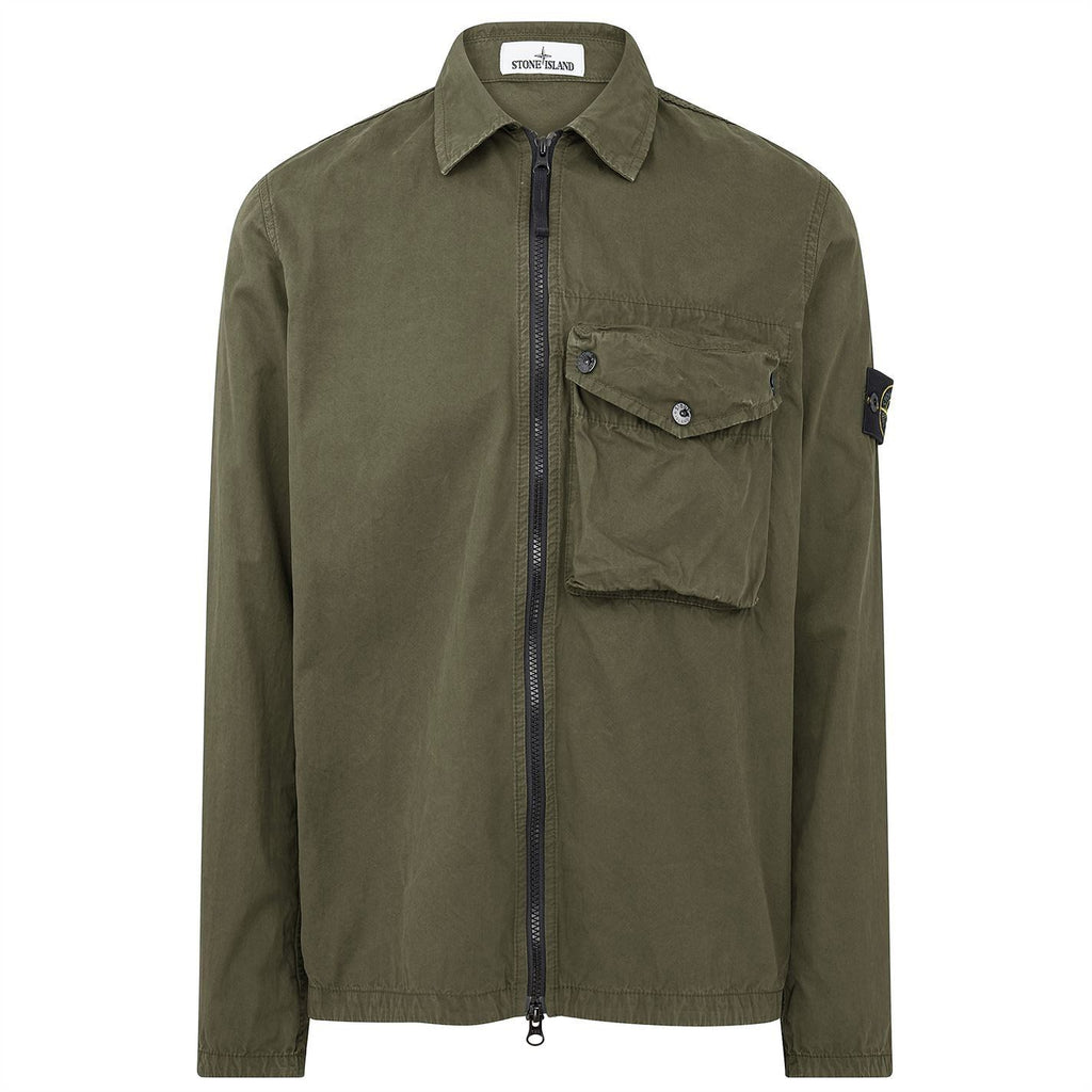 Stone Island Olive Zip Pocket Overshirt