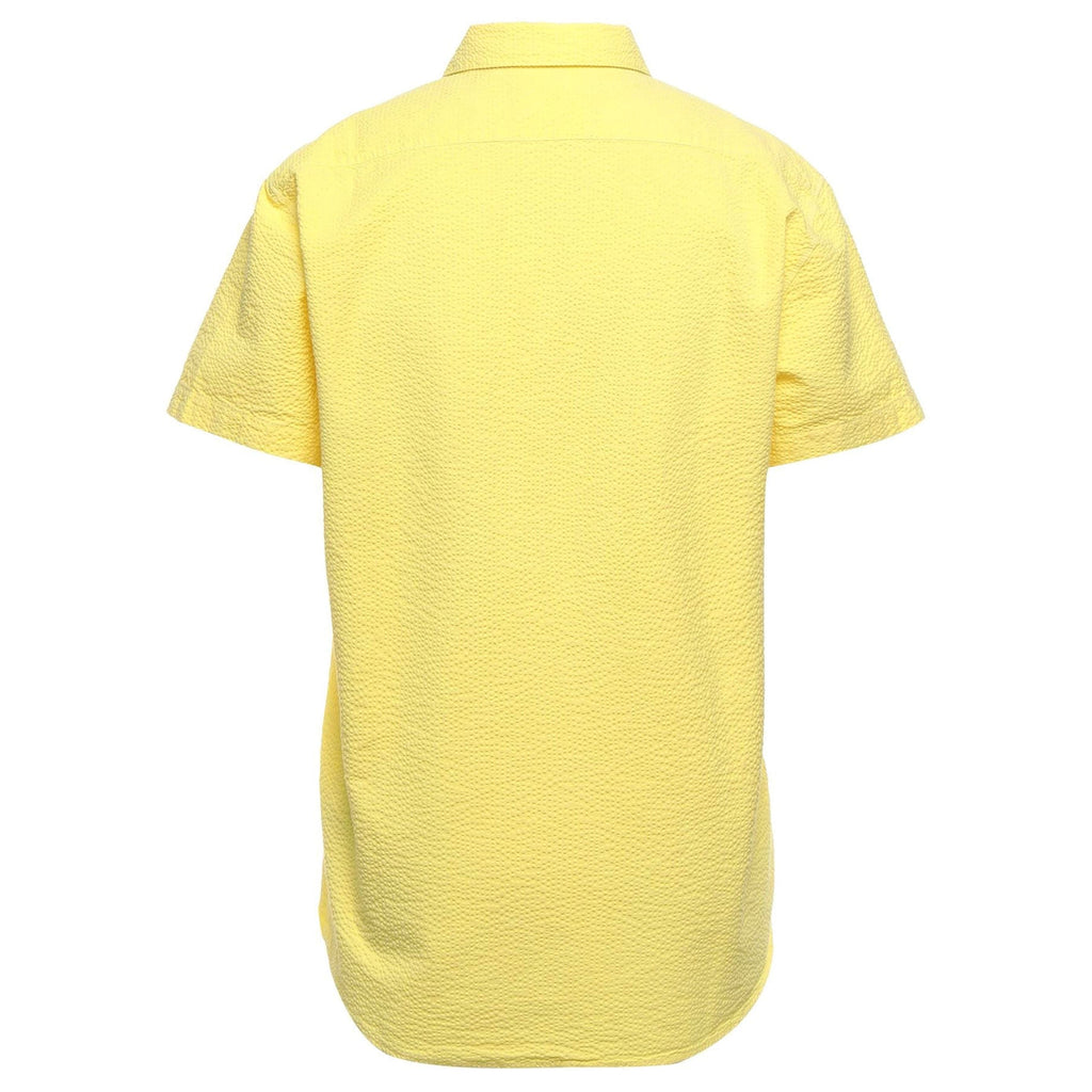 Stone Island Yellow Seersucker Short Sleeve Shirt
