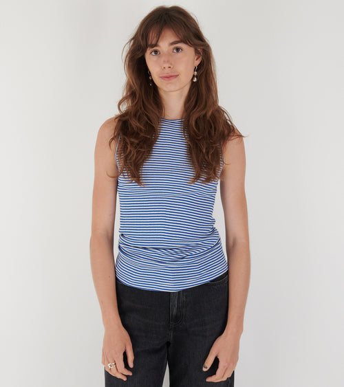101 Tank Top Cobalt Blue/Ecru