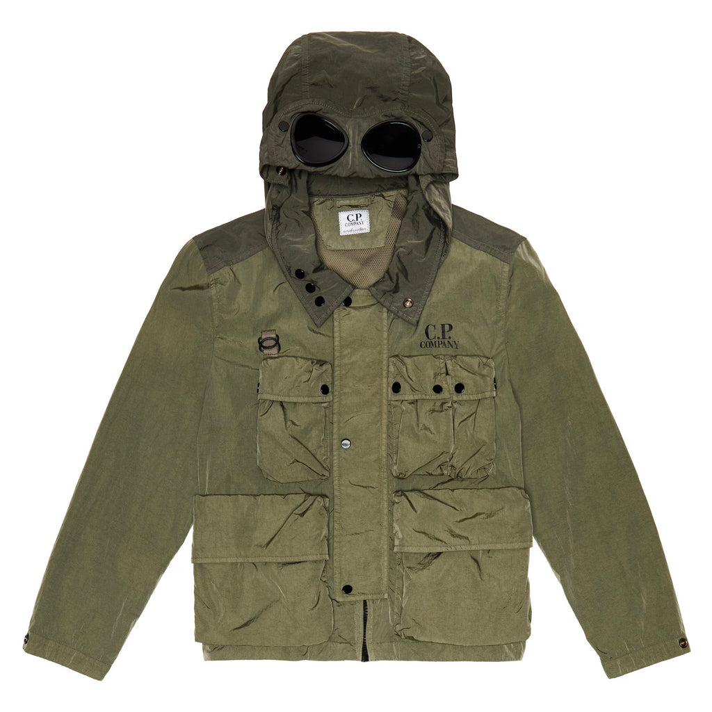 Kids CP Company Green Chrome Goggle Jacket