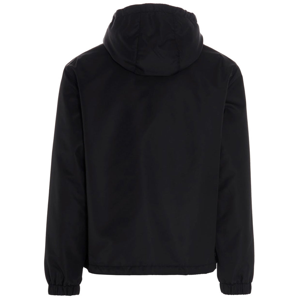 Valentino Black Hooded Logo Windbreaker