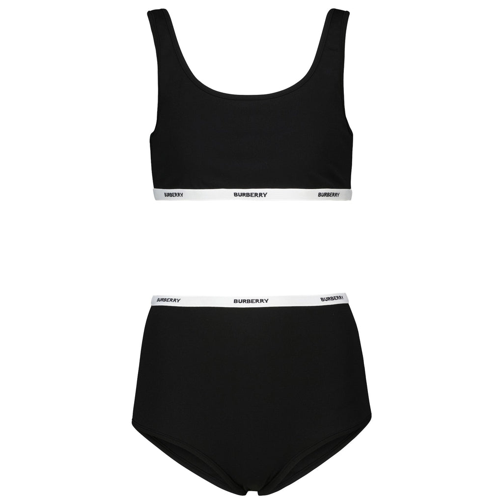Womens Burberry Black Logo Bikini