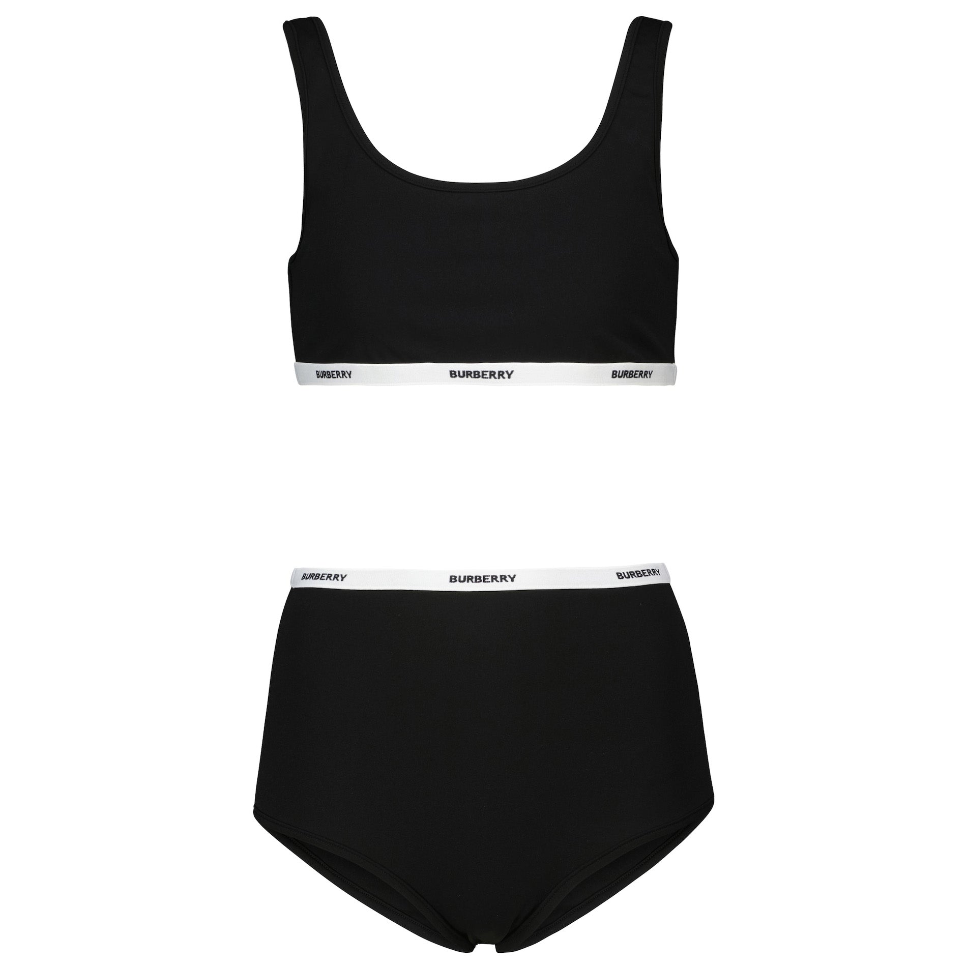 Womens Burberry Black Logo Bikini